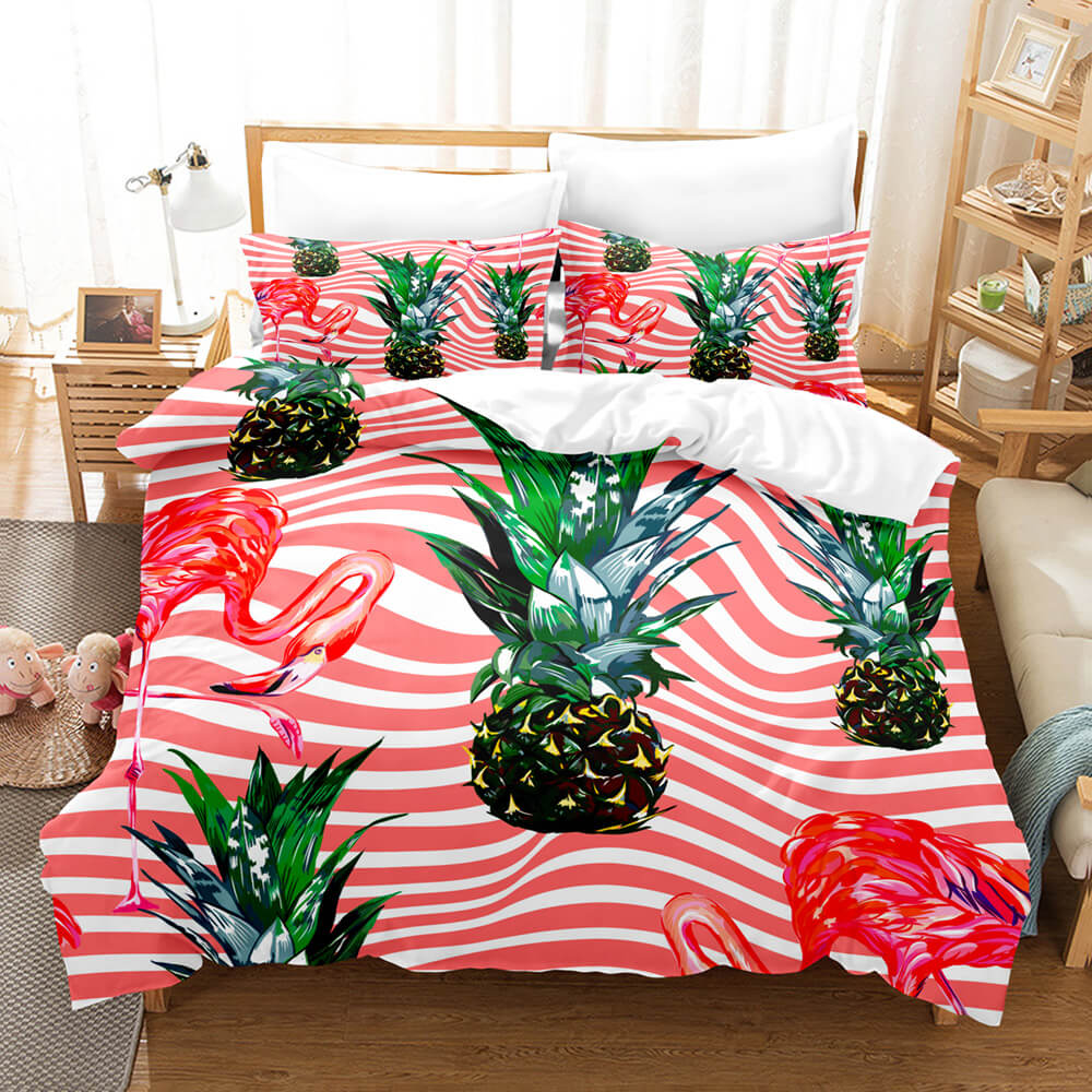 Cartoon Flamingo Bedding Set Quilt Covers Without Filler (Online Order Only)