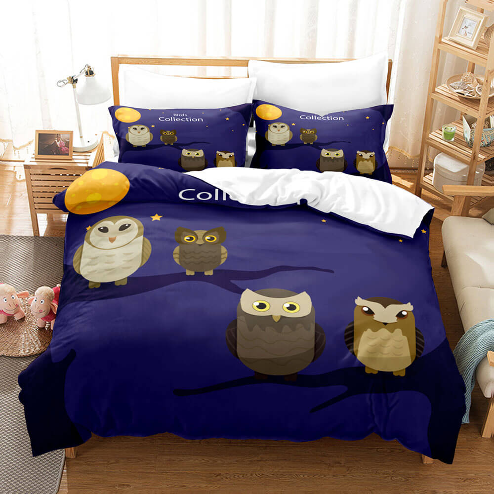 Cartoon Owl Bedding Sets Quilt Covers Without Filler (Online Order Only)