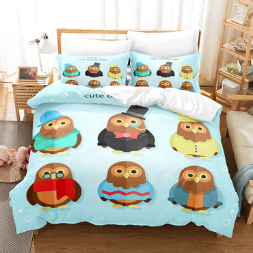 Cartoon Owl Bedding Sets Quilt Covers Without Filler (Online Order Only)