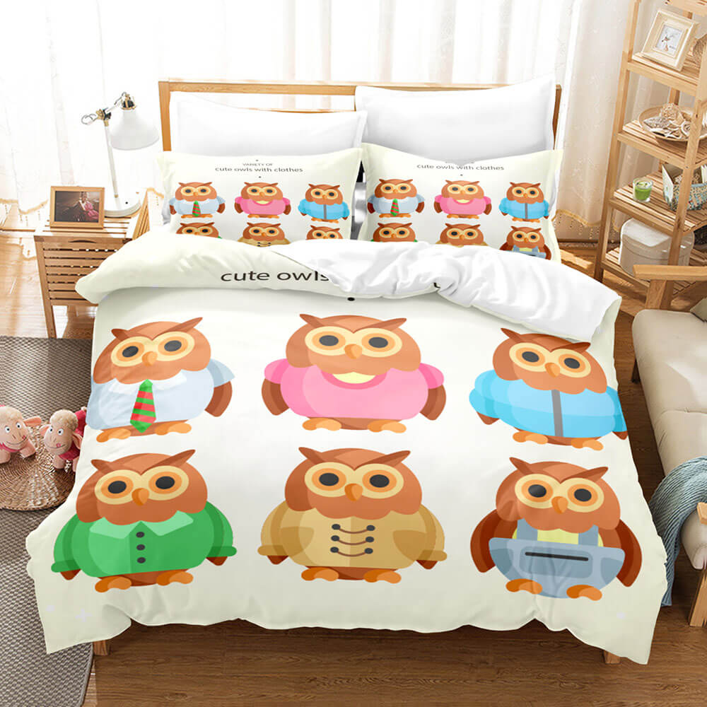 Cartoon Owl Bedding Sets Quilt Covers Without Filler (Online Order Only)