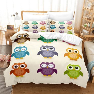 Cartoon Owl Bedding Sets Quilt Covers Without Filler (Online Order Only)