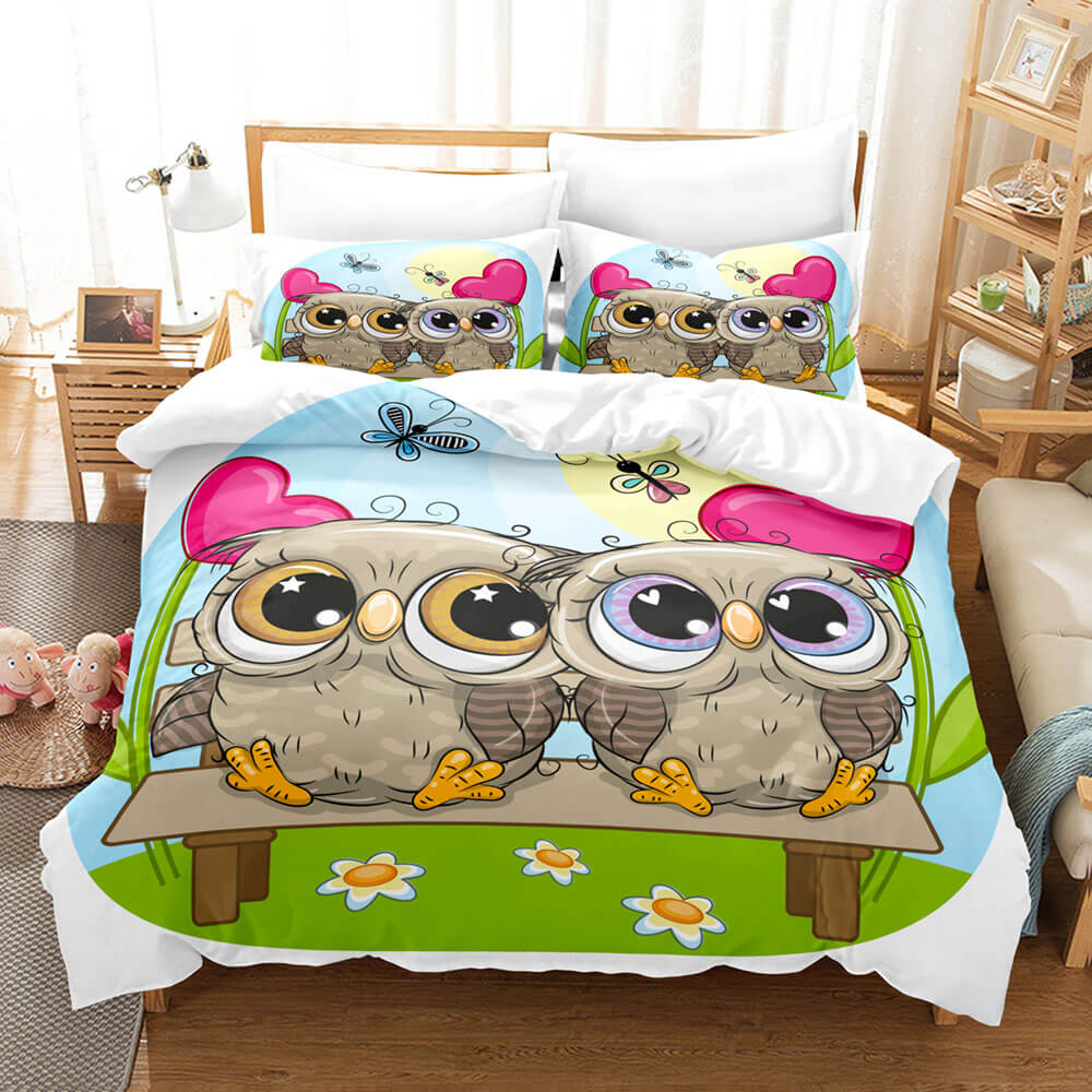 Cartoon Owl Bedding Sets Quilt Cover Without Filler (Online Order Only)