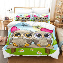 Cartoon Owl Bedding Sets Quilt Cover Without Filler (Online Order Only)