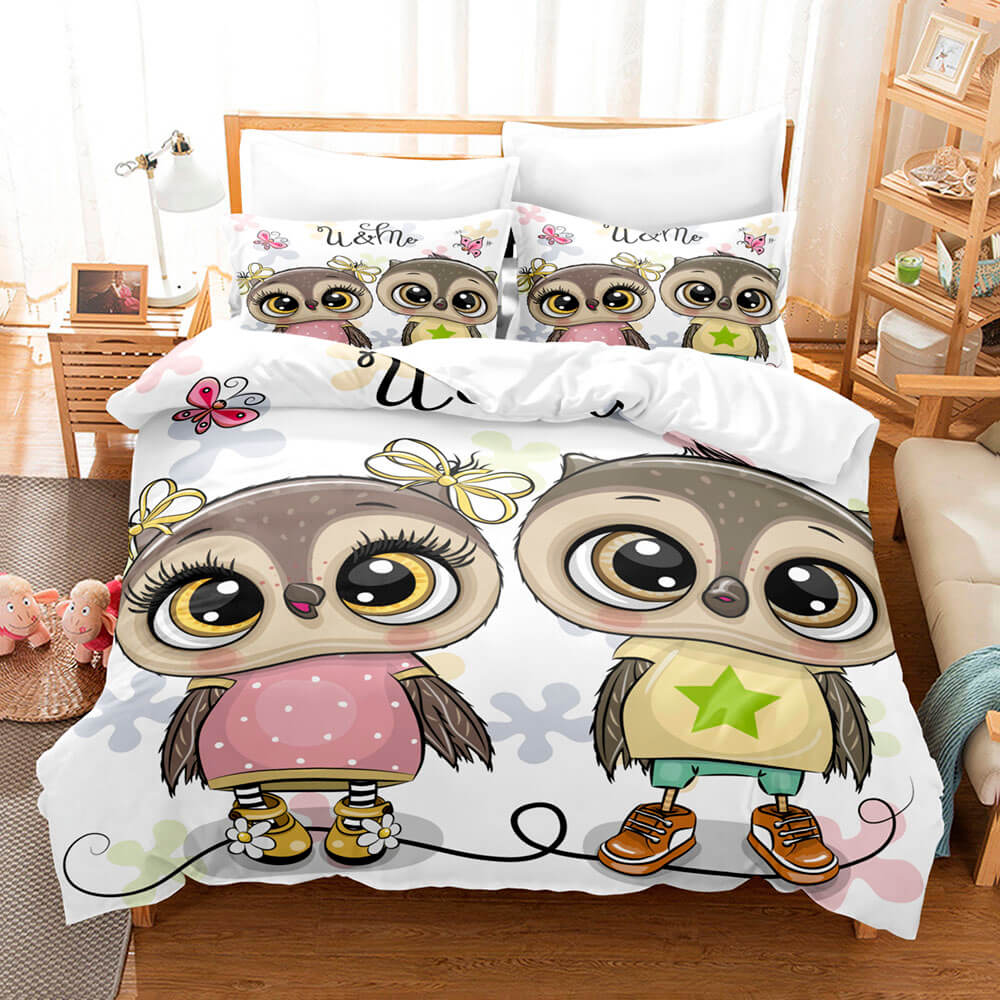Cartoon Owl Bedding Sets Quilt Cover Without Filler (Online Order Only)