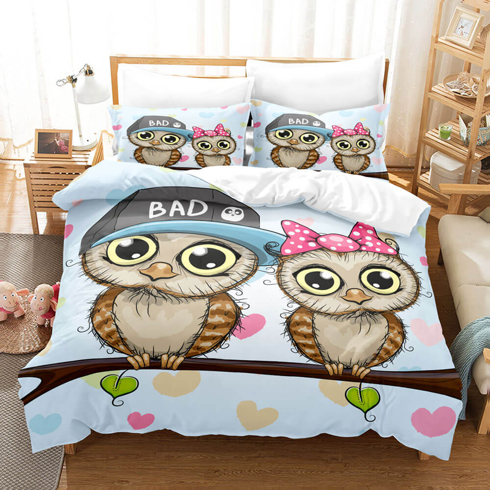 Cartoon Owl Bedding Sets Quilt Cover Without Filler (Online Order Only)