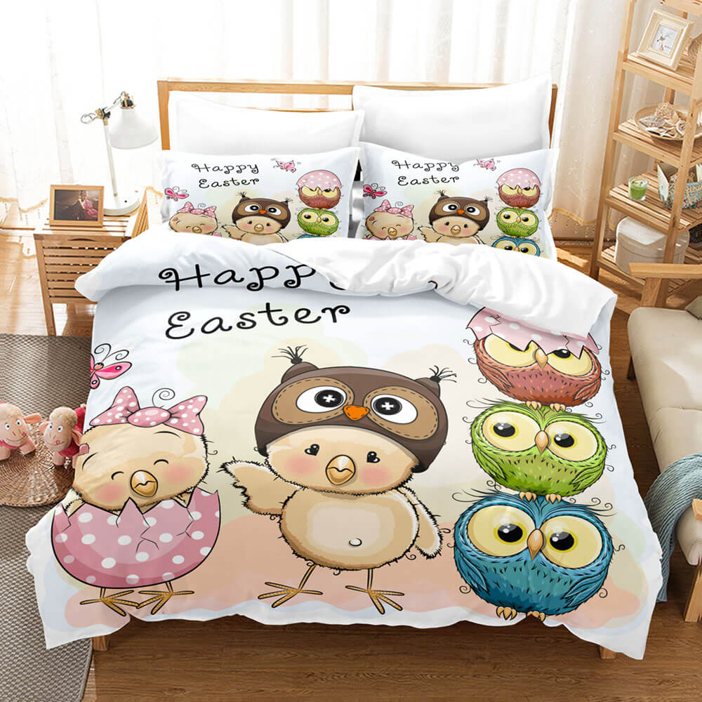 Cartoon Owl Bedding Sets Quilt Cover Without Filler (Online Order Only)