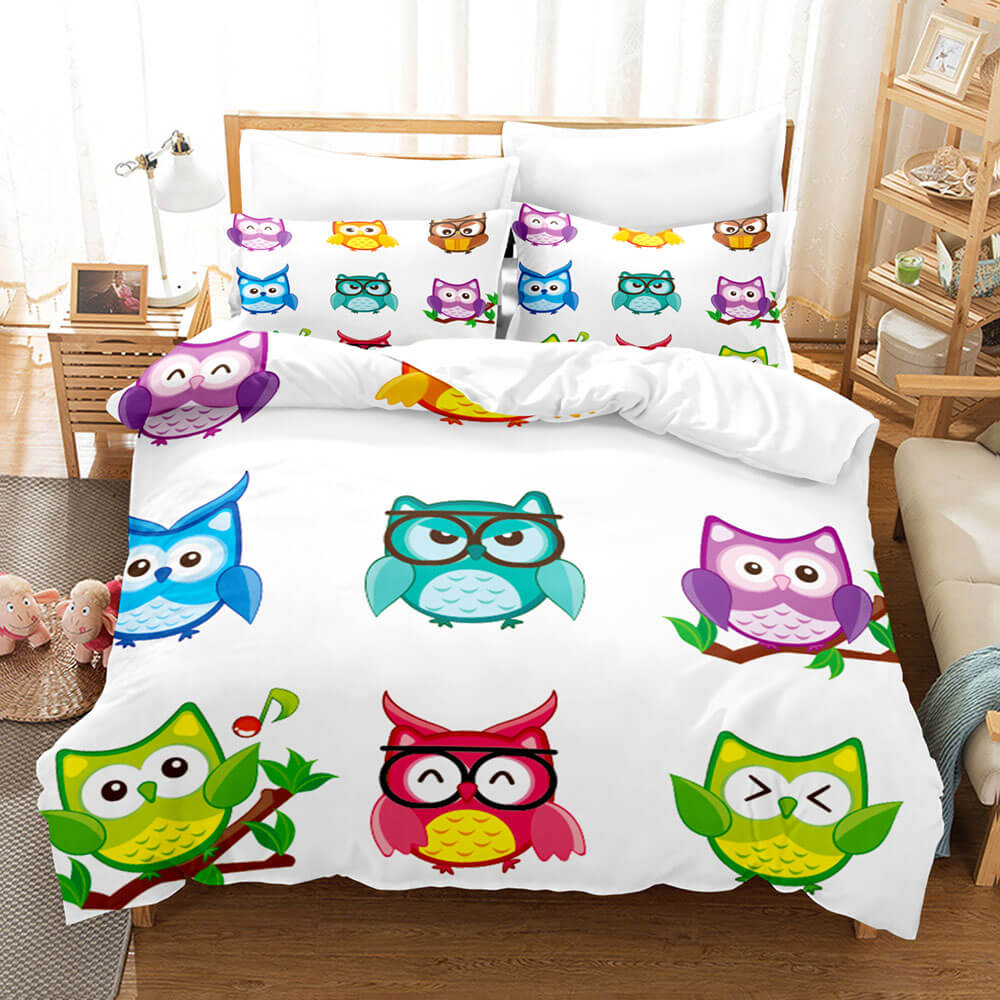 Cartoon Owl Bedding Sets Quilt Cover Without Filler (Online Order Only)