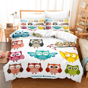 Cartoon Owl Bedding Sets Quilt Cover Without Filler (Online Order Only)