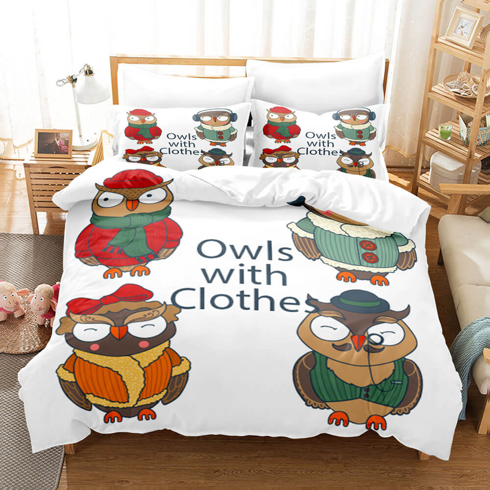 Cartoon Owl Bedding Sets Quilt Cover Without Filler (Online Order Only)