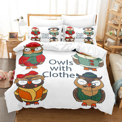 Cartoon Owl Bedding Sets Quilt Cover Without Filler (Online Order Only)