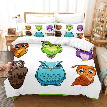 Cartoon Owl Bedding Sets Quilt Cover Without Filler (Online Order Only)