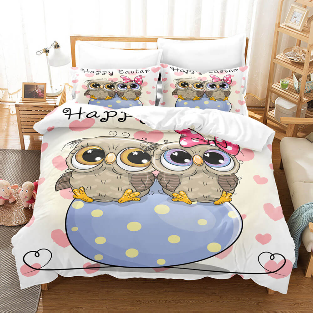 Cartoon Owl Bedding Sets Quilt Cover Without Filler (Online Order Only)