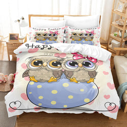 Cartoon Owl Bedding Sets Quilt Cover Without Filler (Online Order Only)