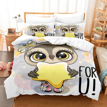 Cartoon Owl Bedding Sets Quilt Cover Without Filler (Online Order Only)