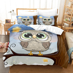 Cartoon Owl Bedding Sets Kids Birthday Quilt Cover Without Filler (Online Order Only)