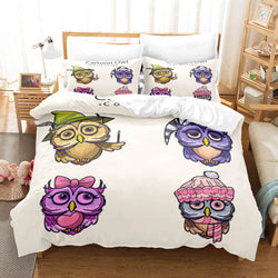 Cartoon Owl Bedding Sets Kids Birthday Quilt Cover Without Filler (Online Order Only)