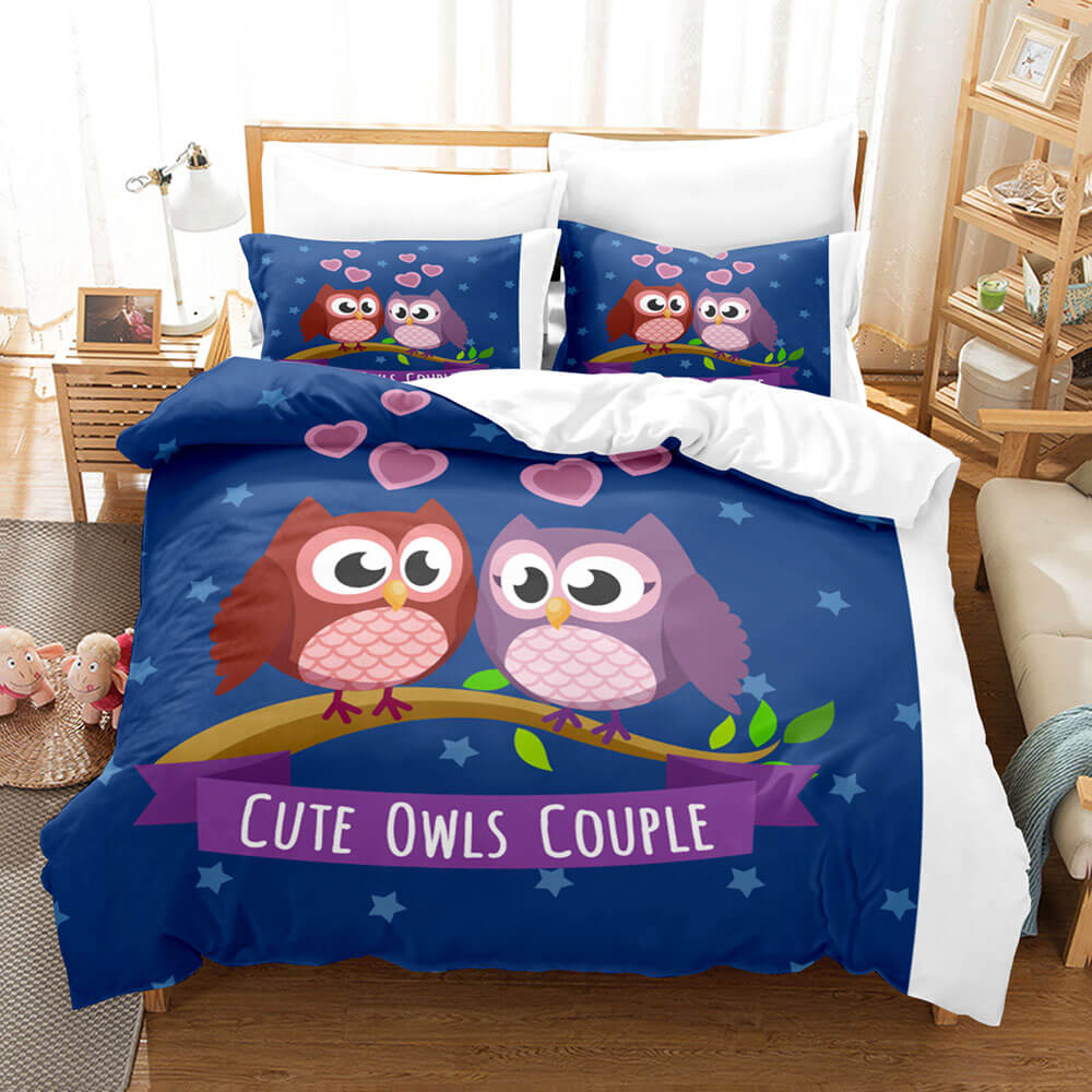 Cartoon Owl Girls Birthday Bedding Sets Quilt Cover Without Filler (Online Order Only)