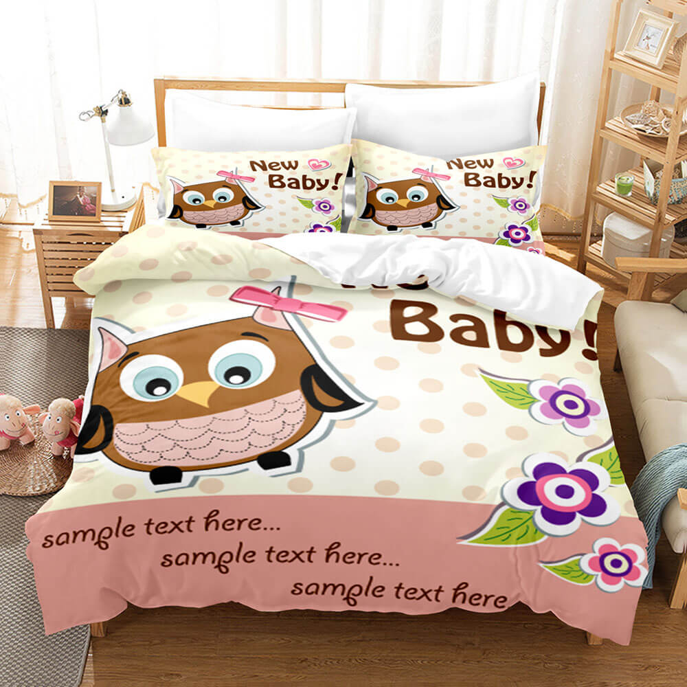 Cartoon Owl Girls Birthday Bedding Sets Quilt Cover Without Filler (Online Order Only)