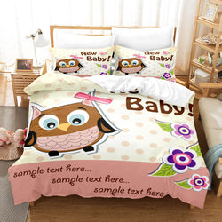 Cartoon Owl Girls Birthday Bedding Sets Quilt Cover Without Filler (Online Order Only)