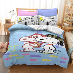 Snoopy Print Bedding Set Quilt Duvet Cover Without Filler (Online Order Only)