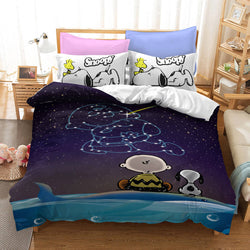 Snoopy Print Bedding Set Quilt Duvet Cover Without Filler (Online Order Only)