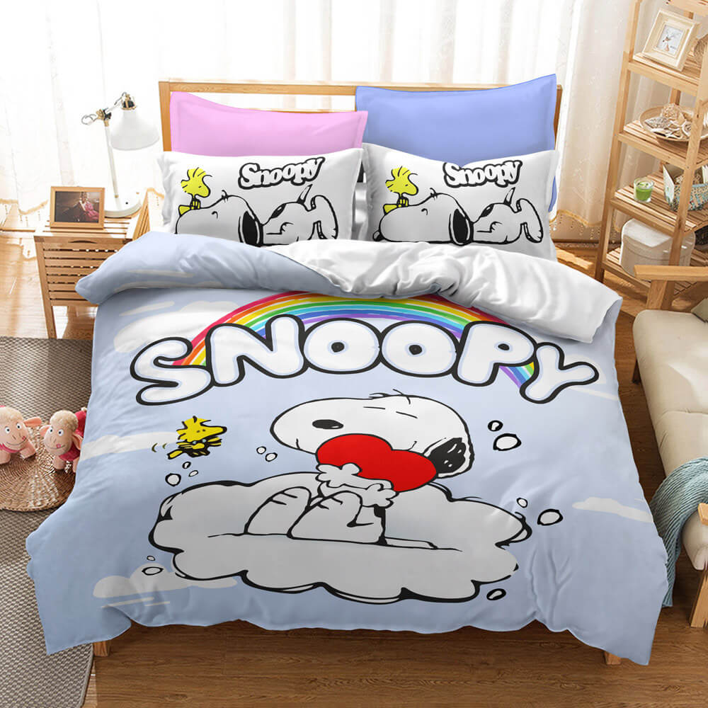 Snoopy Print Bedding Set Quilt Duvet Cover Without Filler (Online Order Only)