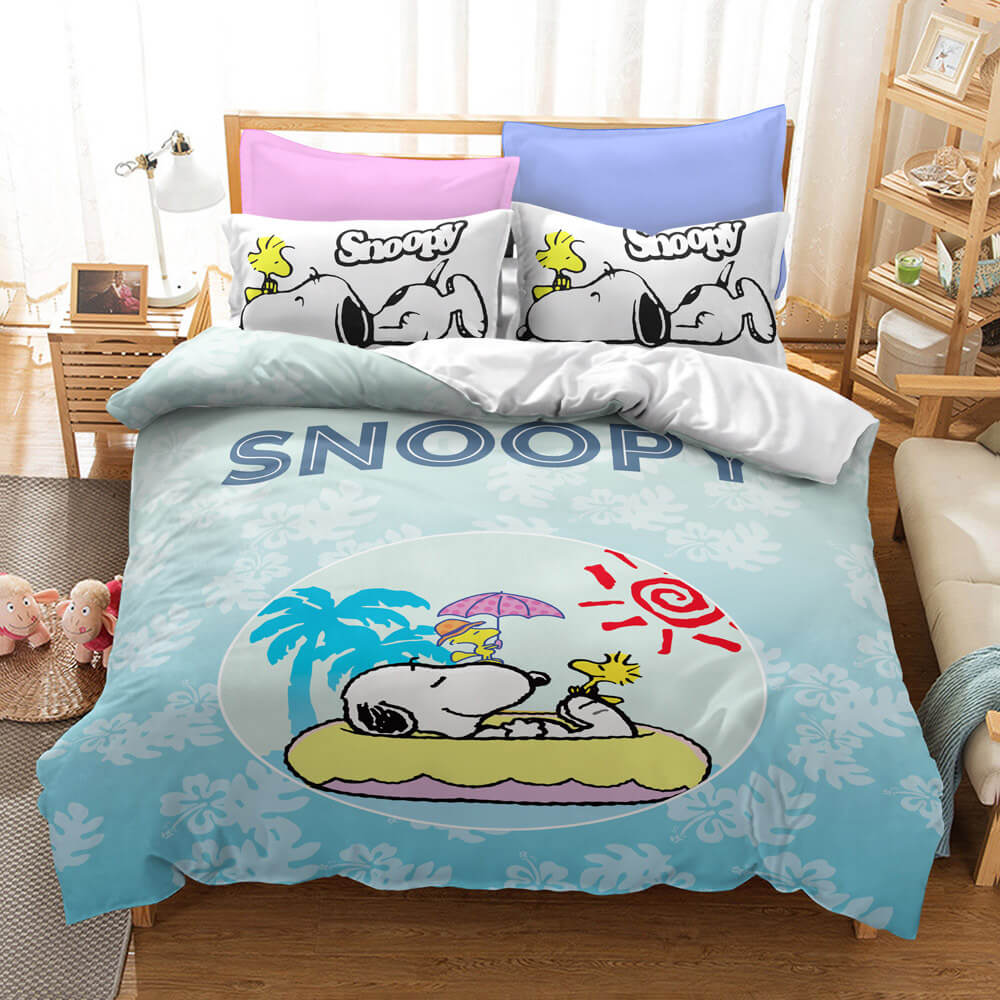 Snoopy Print Bedding Set Quilt Duvet Cover Without Filler (Online Order Only)