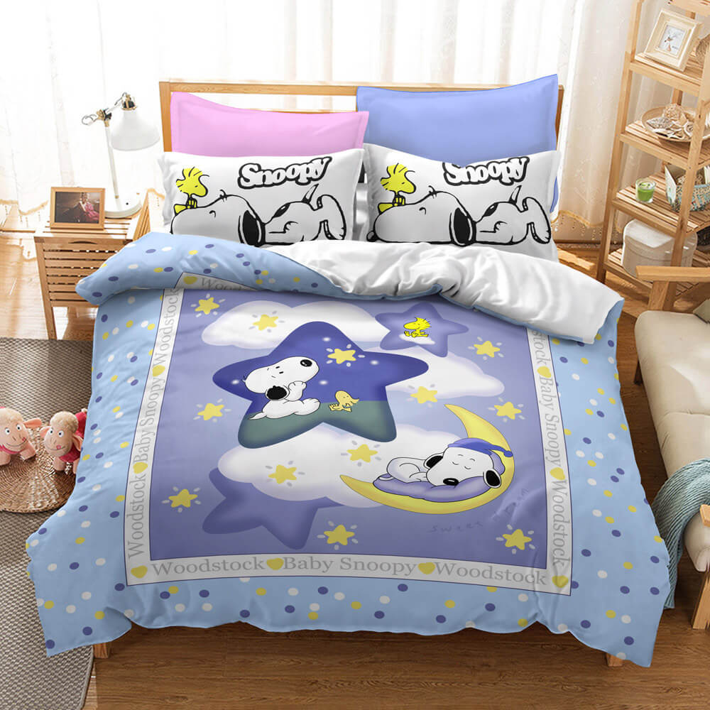 Snoopy Print Bedding Set Quilt Duvet Cover Without Filler (Online Order Only)