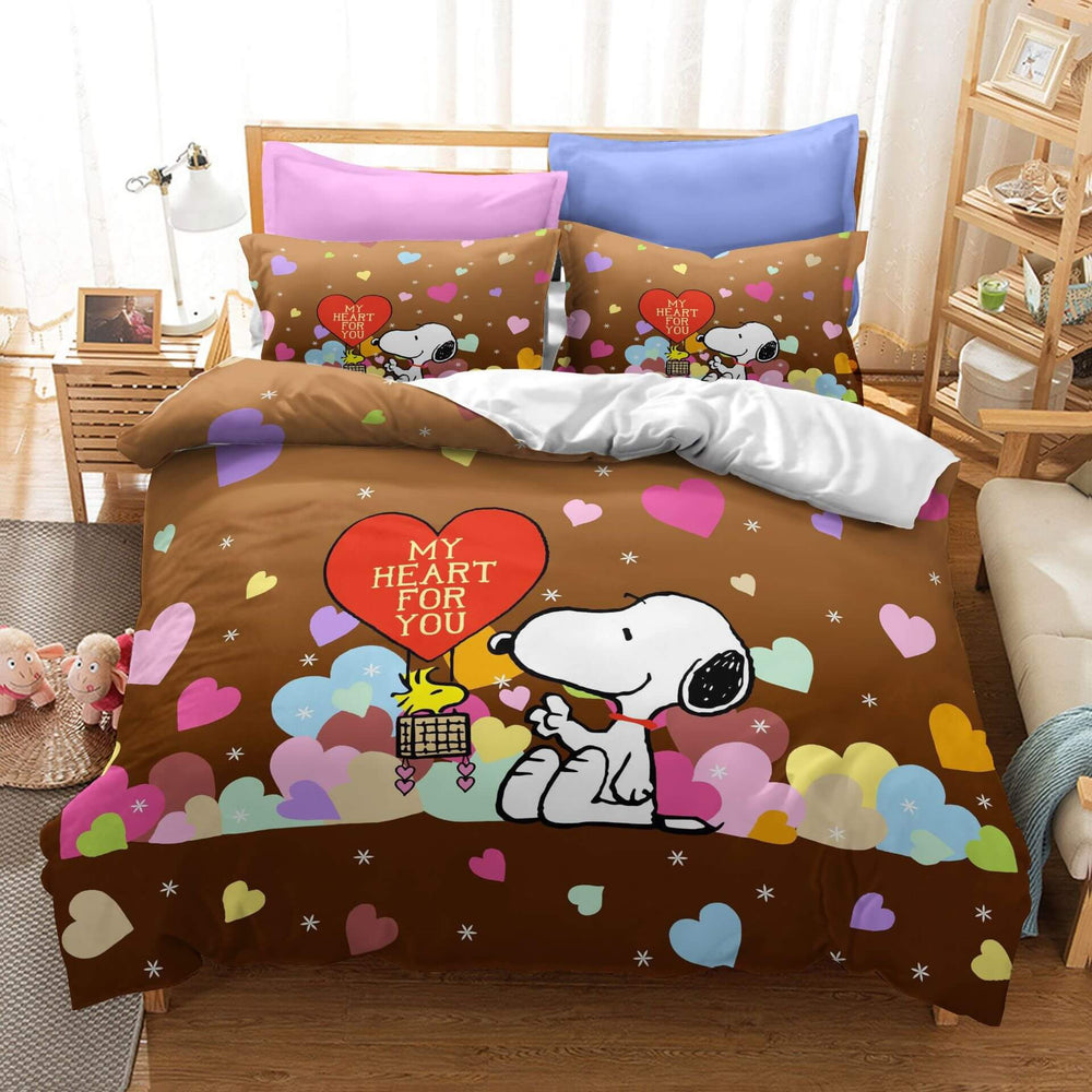 Snoopy Pattern Bedding Set Quilt Duvet Cover Without Filler (Online Order Only)