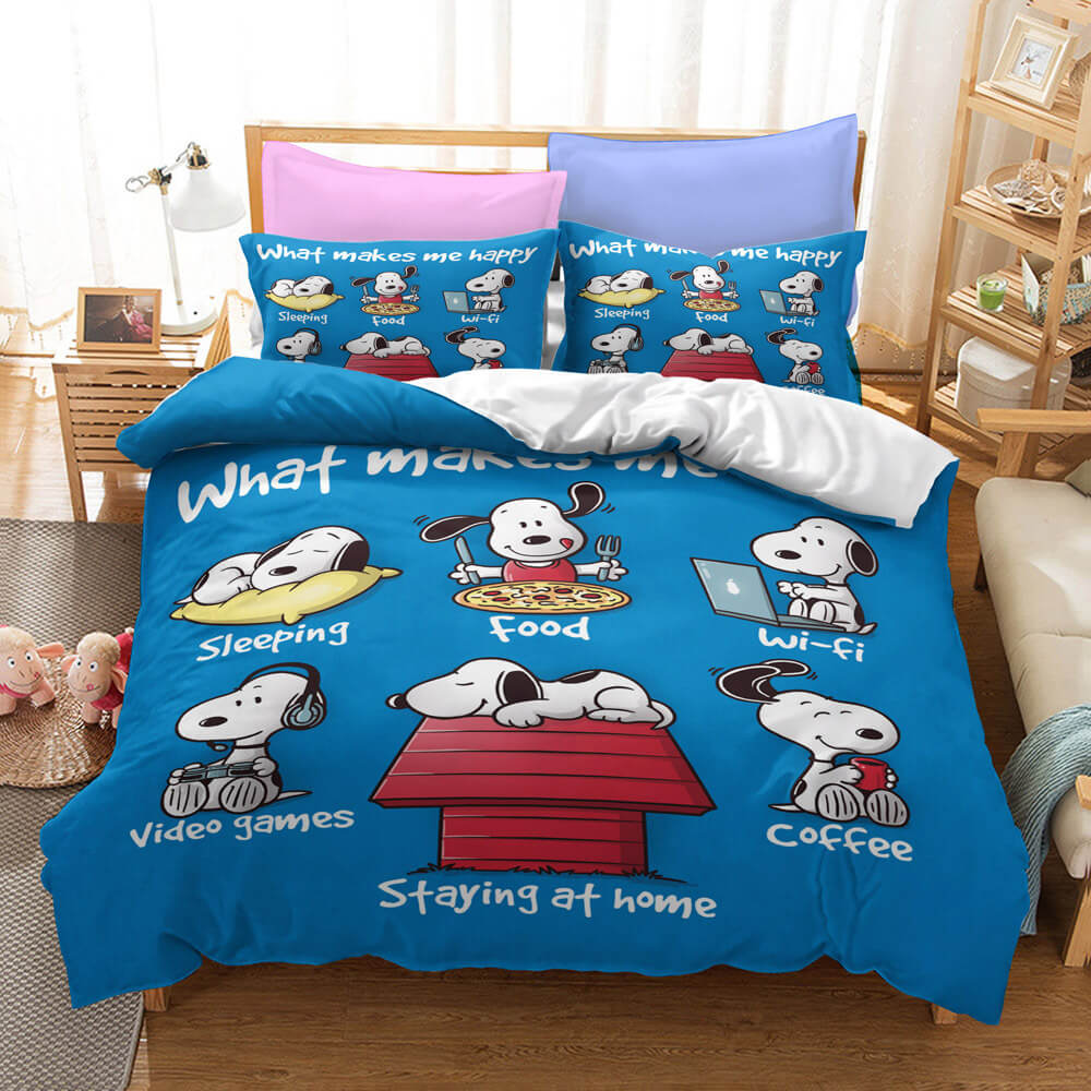 Snoopy Pattern Bedding Set Quilt Duvet Cover Without Filler (Online Order Only)