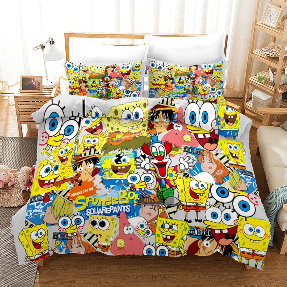 Cartoon SpongeBob SquarePants Bedding Sets Quilt Cover Without Filler (Online Order Only)