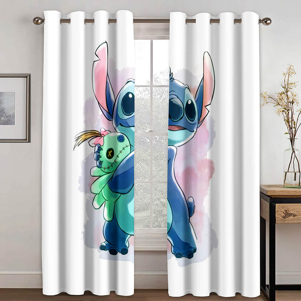Cartoon Stitch Curtains Blackout Window Treatments Drapes for Room Decor (Online Order Only)