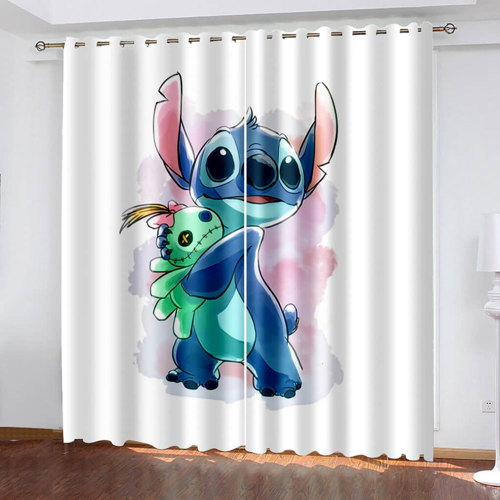 Cartoon Stitch Curtains Blackout Window Treatments Drapes for Room Decor (Online Order Only)