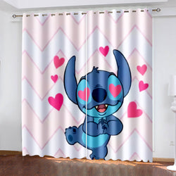 Cartoon Stitch Curtains Blackout Window Treatments Drapes for Room Decor (Online Order Only)