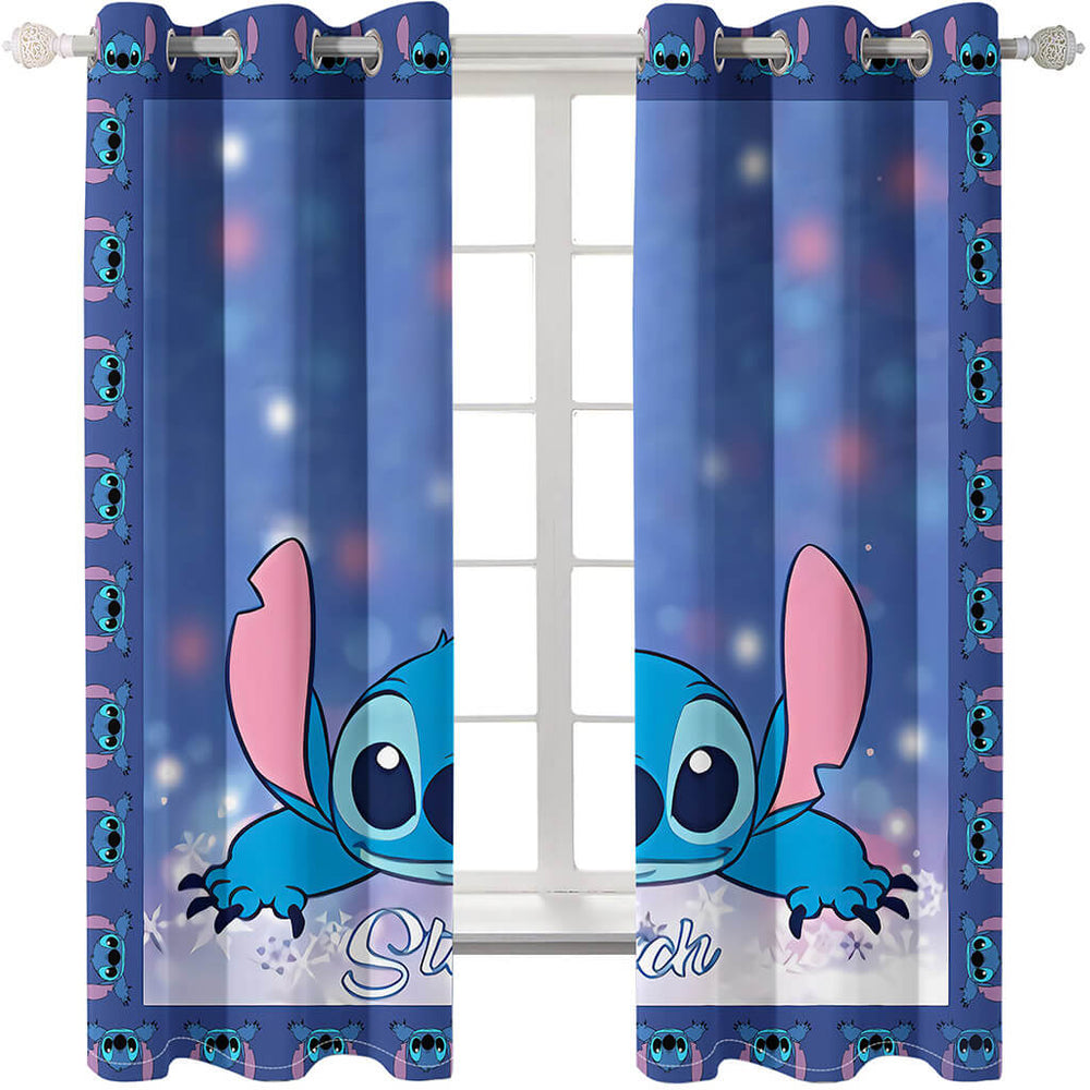 Cartoon Stitch Curtains Blackout Window Treatments Drapes for Room Decor (Online Order Only)