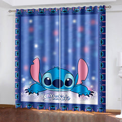 Cartoon Stitch Curtains Blackout Window Treatments Drapes for Room Decor (Online Order Only)