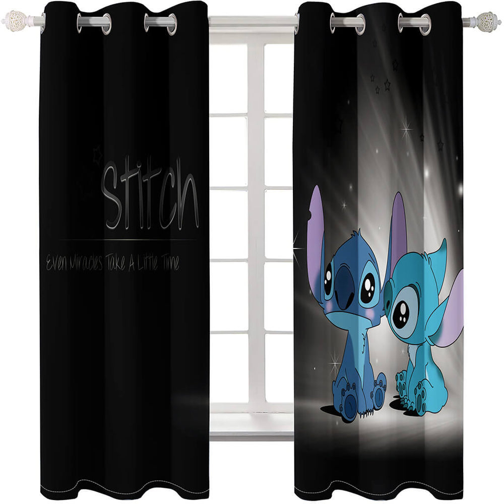 Cartoon Stitch Curtains Blackout Window Treatments Drapes for Room Decor (Online Order Only)