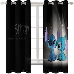 Cartoon Stitch Curtains Blackout Window Treatments Drapes for Room Decor (Online Order Only)