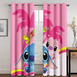 Cartoon Stitch Curtains Blackout Window Treatments Drapes for Room Decor (Online Order Only)