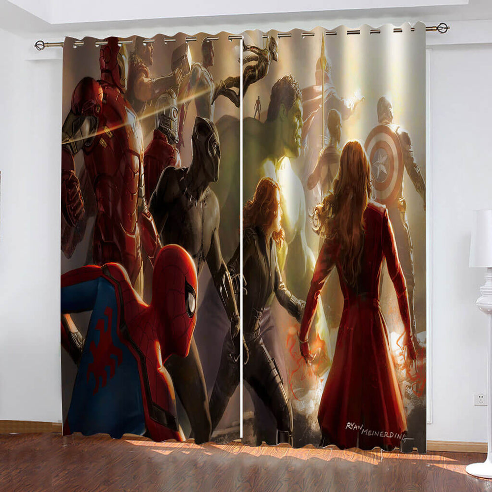 Cartoon The Avengers Curtains Cosplay Blackout Window Drapes Decoration (Online Order Only)