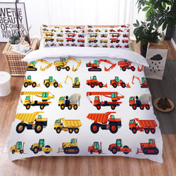Cartoon Truck Bedding Set Quilt Cover Without Filler (Online Order Only)