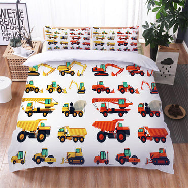 Cartoon Truck Bedding Set Quilt Cover Without Filler (Online Order Only)