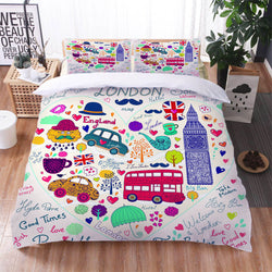 Cartoon Truck Bedding Set Quilt Cover Without Filler (Online Order Only)