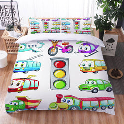 Cartoon Truck Bedding Set Quilt Cover Without Filler (Online Order Only)