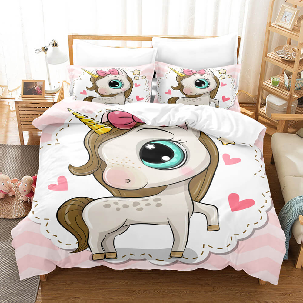Cartoon Unicorn Bedding Set Quilt Covers Room Decoration (Online Order Only)