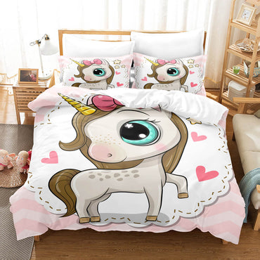 Cartoon Unicorn Bedding Set Quilt Covers Room Decoration (Online Order Only)