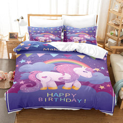 Cartoon Unicorn Bedding Set Quilt Covers Room Decoration (Online Order Only)