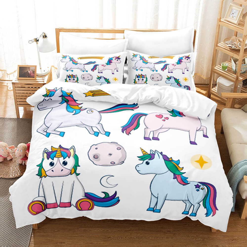 Cartoon Unicorn Bedding Set Quilt Covers Room Decoration (Online Order Only)