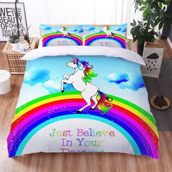 Cartoon Unicorn Bedding Set Quilt  Cover Without Filler (Online Order Only)