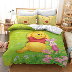 Cartoon Winnie the pooh Kids Bedding Set Quilt Cover Without Filler (Online Order Only)
